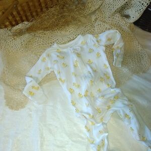 Adorable Baby Onesie with Yellow Ducklings